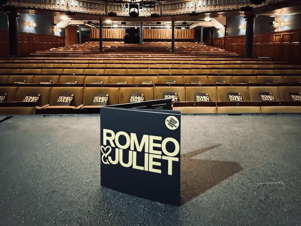 Collage of West End theatre programme covers designed and produced by Harvest Communications